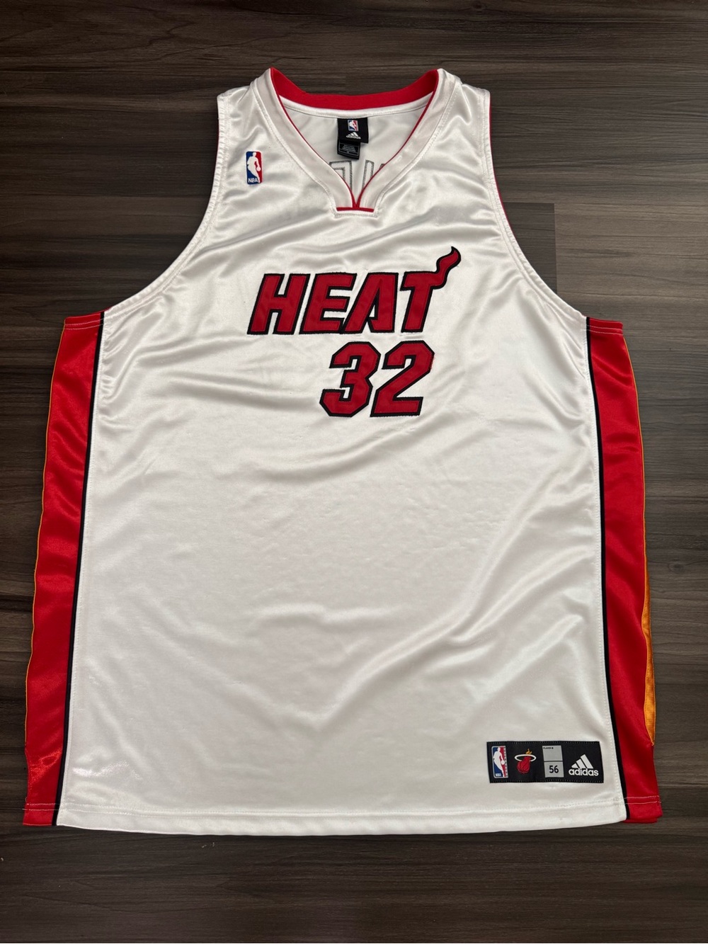 Adidas Miami Heat Shaquille Shaq O'Neal #32 NBA Stitched Jersey Men 56 4XL